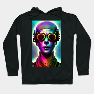 DJ steampunk techno in rave cyberpunk Hoodie